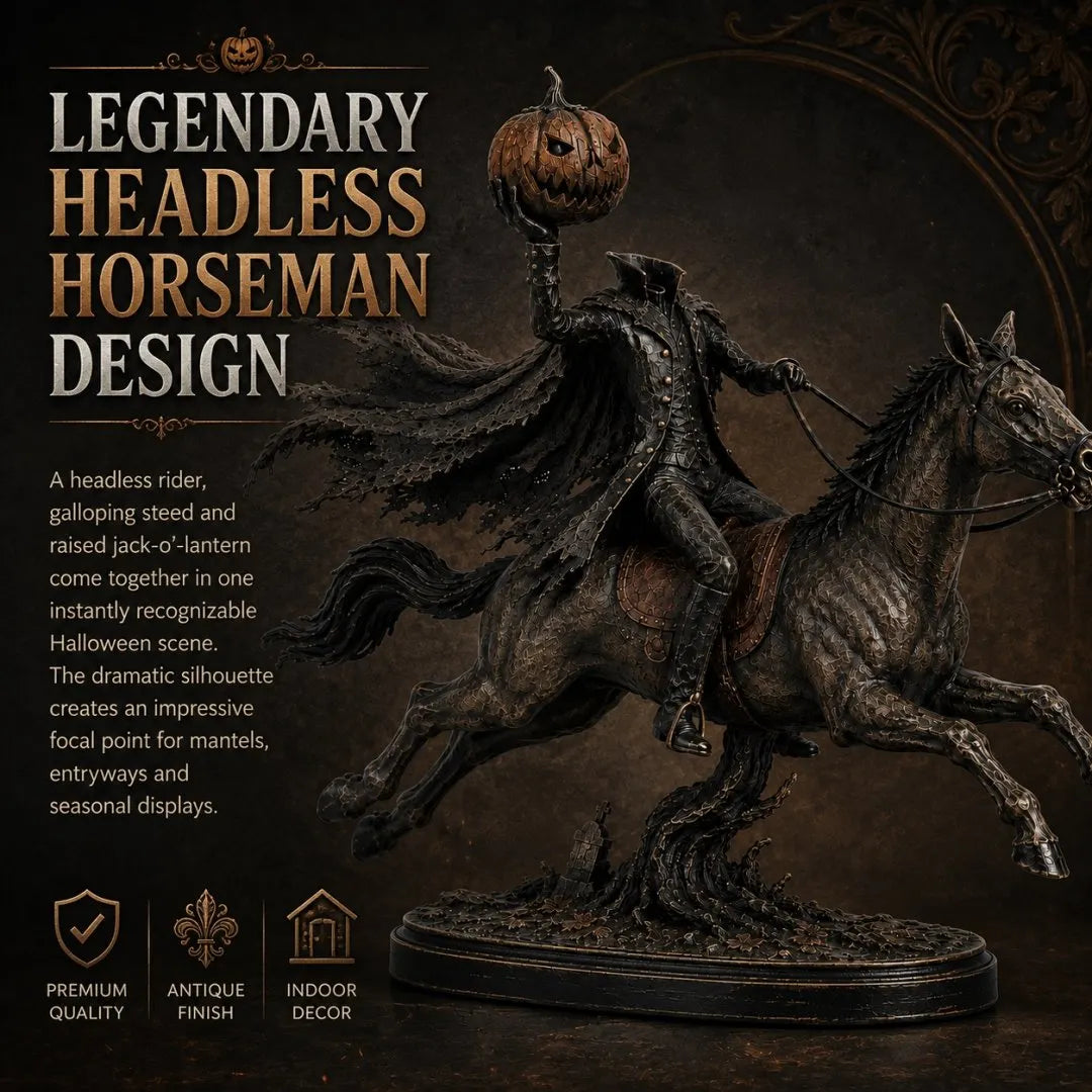 ⏰Limited Stock 50% OFF - 🎃🏇Midnight Chase Headless Horseman Statue | Awaken the Legend of the Hollow(✨Same as the video)