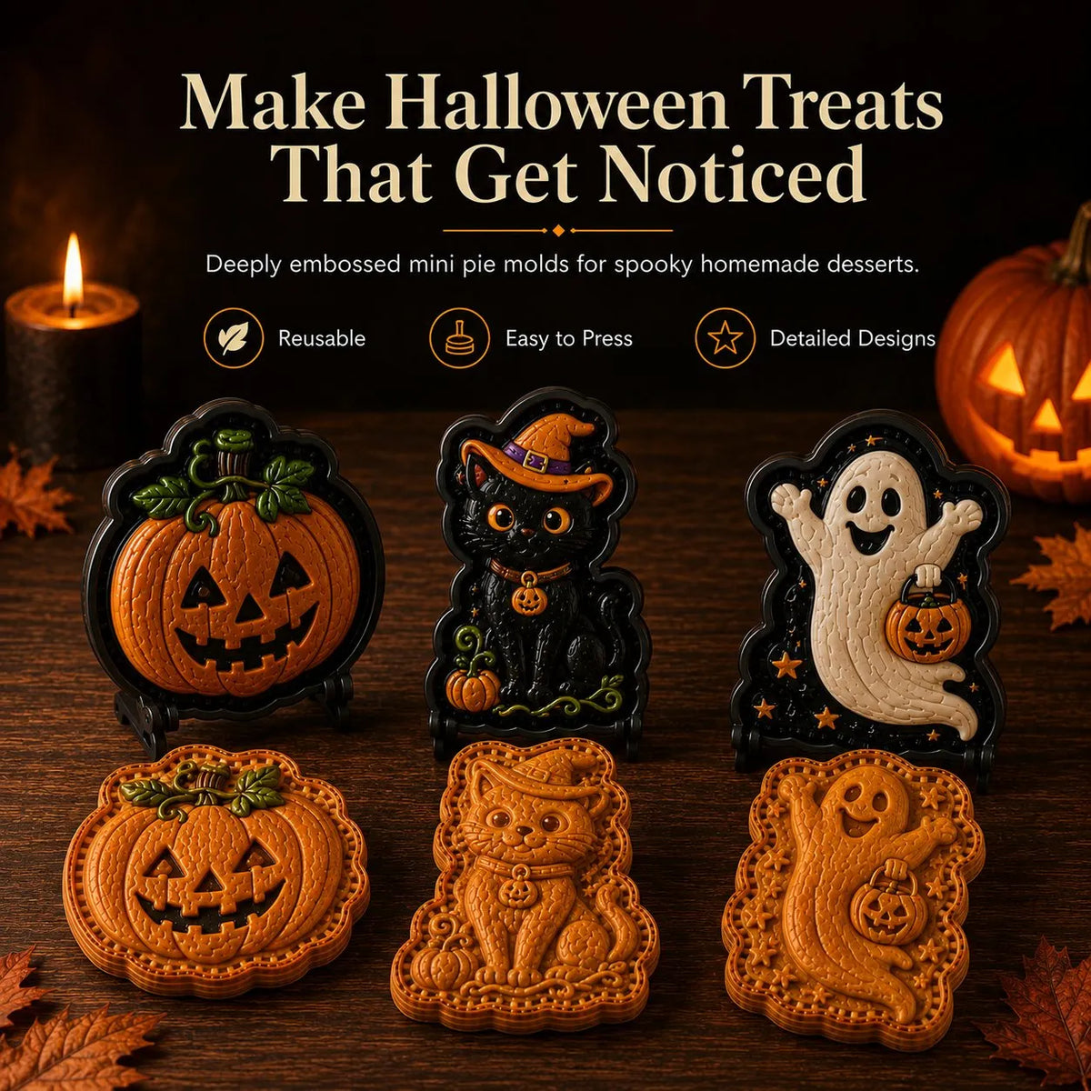 🎃 Halloween Mini Pie Mold Collection🚚 Buy 2+ Get Free Shipping