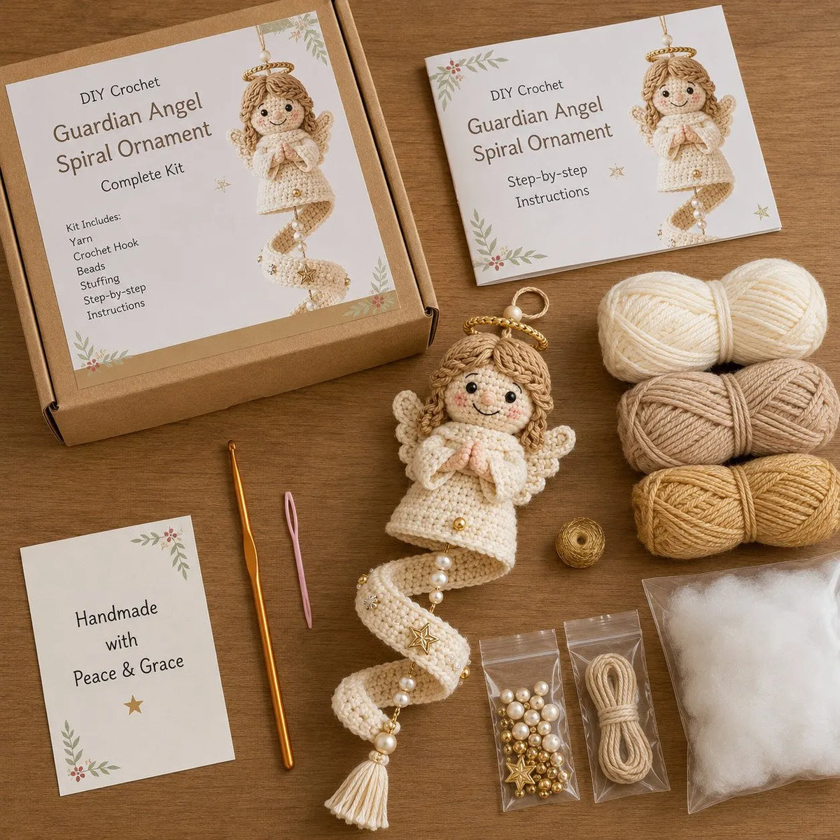 🔥Last Day 49% OFF - 🙏🧵DIY Crochet Blessed Mother Spiral Hanging Ornament Kit