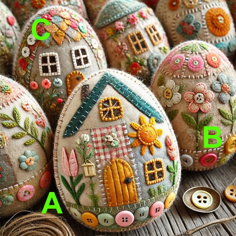 🏡Hot sale 50%OFF 🥚Patchwork Felt Egg House DIY Kit