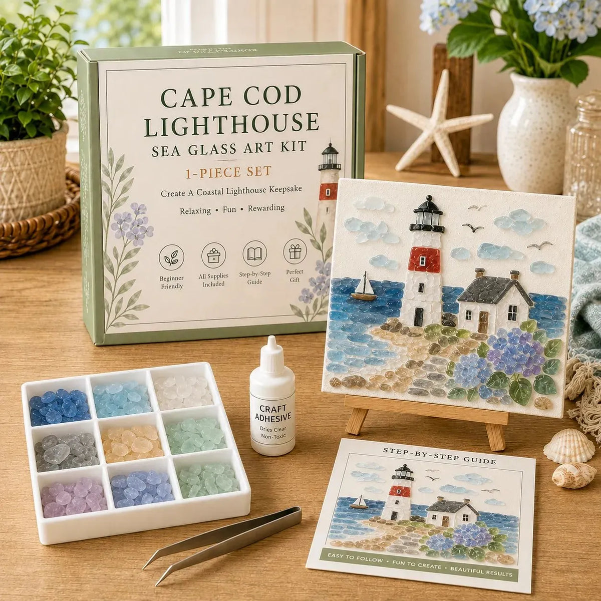🔥LAST DAY 50% OFF - ✨ Timeless American Destinations Sea Glass Art Kit