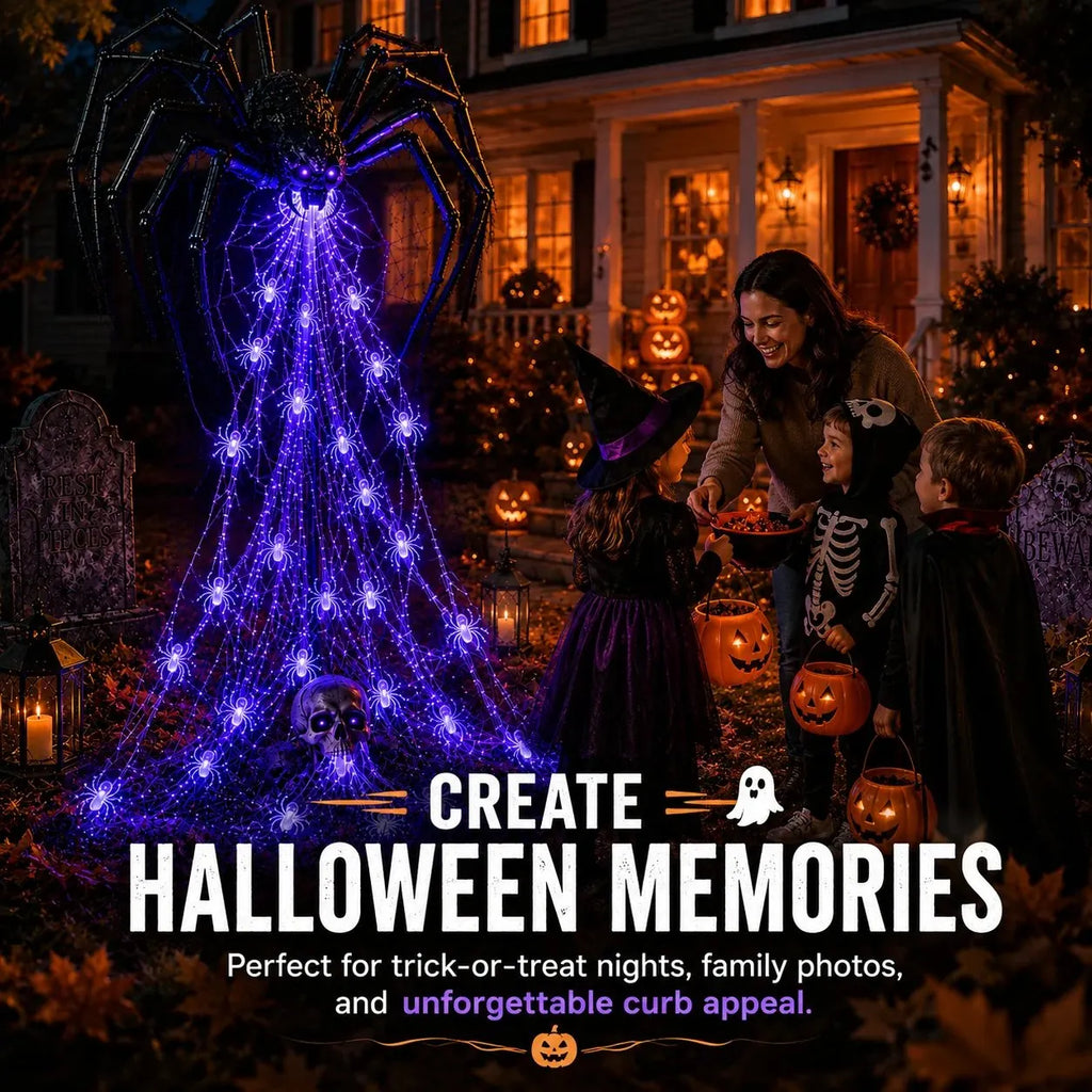 🎁Only Today 49% OFF 🔥 Halloween Spider Web Light Show🕷️