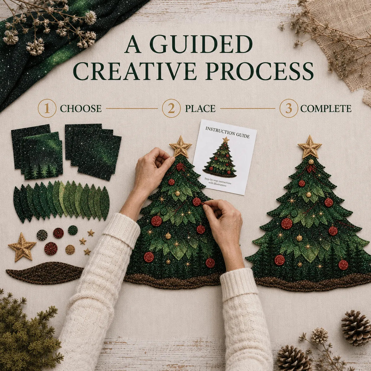 🔥Limited Time 50% OFF - 🧵 Christmas Fabric Art Door Hanging Craft Kit