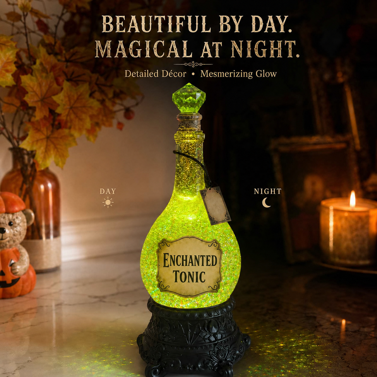 🔥Last Day 49% OFF -🧙✨Lighted Enchanted Tonic Poison Bottle Glitter Globe
