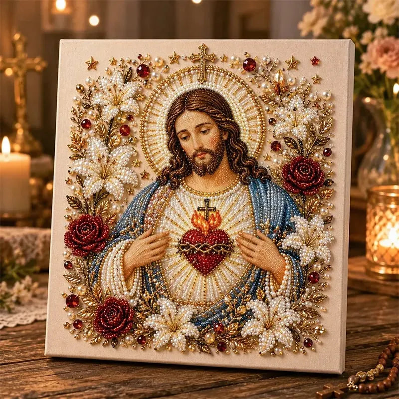🔥 Last Day 49% OFF – ✝️ DIY Jesus Pearl Art Kit | 3D Pearl-Style Christian Artwork for Prayer Corners & Faith Gifts