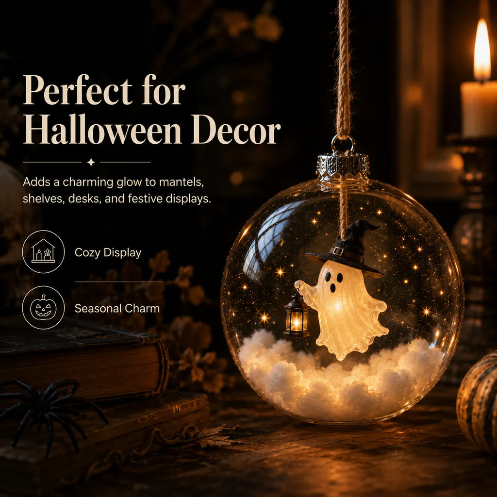 🎃 Limited Halloween Collection-Glowing Halloween Ornament Collection – Cat, Witch, Pumpkin & Ghost Baubles
