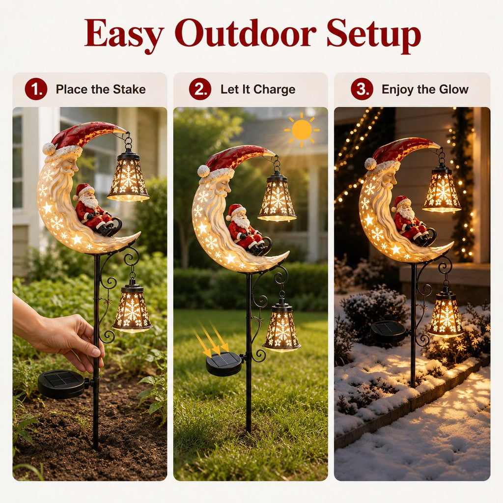 🎅Christmas Early Discount 49% Off - 🔥Santa’s Moonlight Lantern Solar Garden Stake⛄
