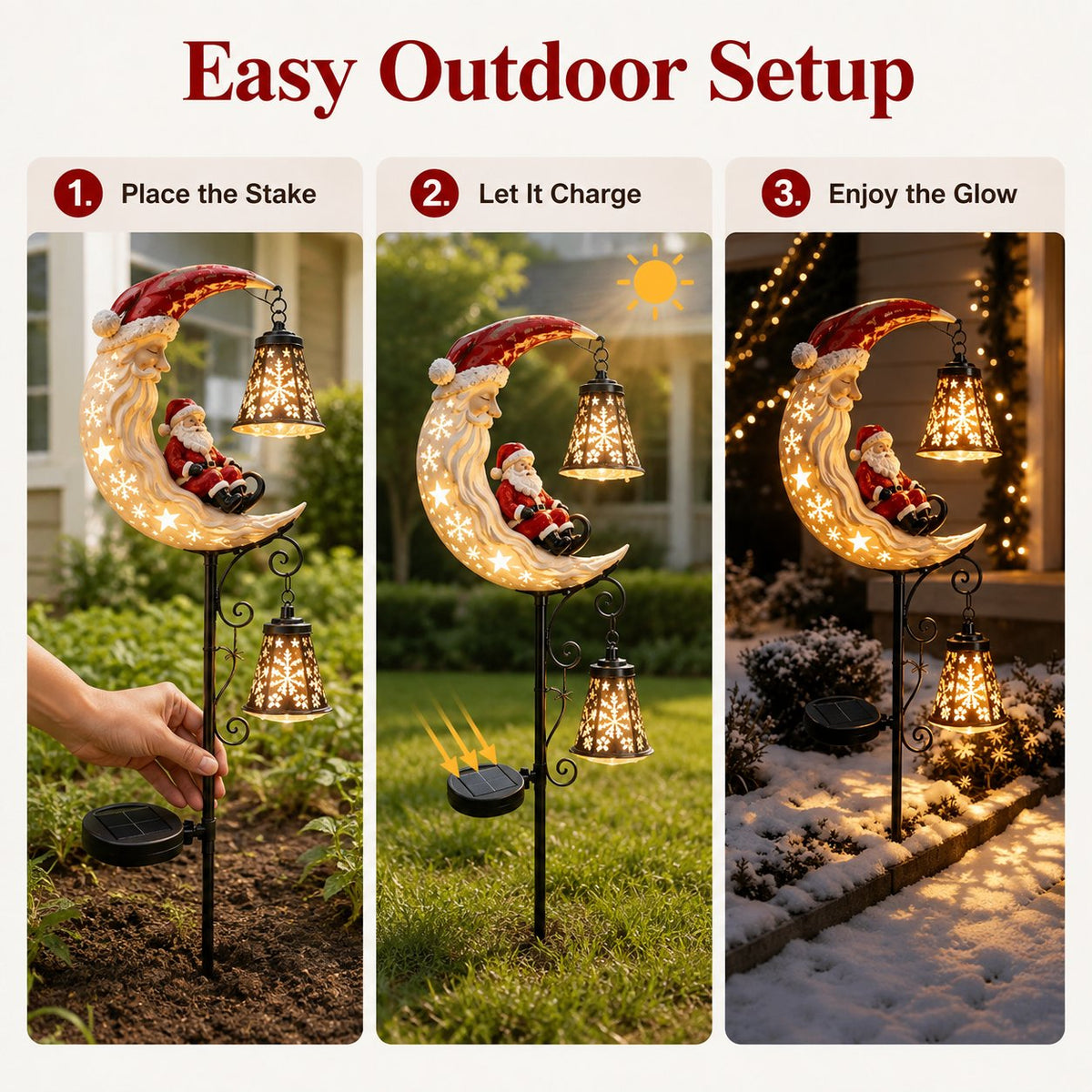 🎅Christmas Early Discount 49% Off - 🔥Santa’s Moonlight Lantern Solar Garden Stake⛄