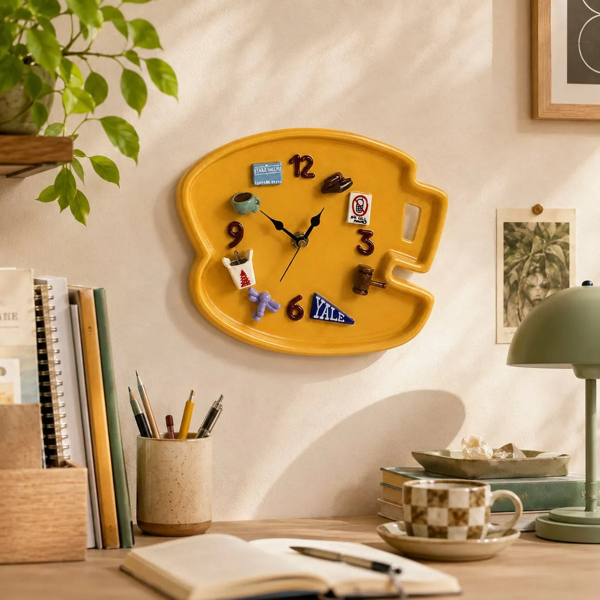 🎃 Cozy Harvest Pumpkin Clock | Semi-Handcrafted 3D Autumn Details, Rearrangeable Charms & Cord-Free Tabletop Display 🍂✨