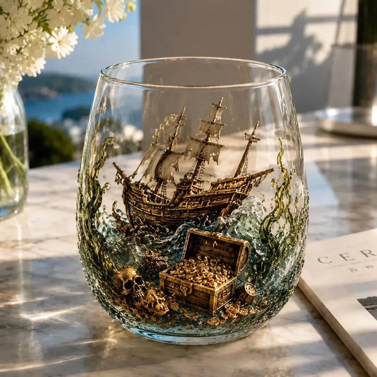 🔥Release The Kraken Pirate Glass Collection🏴‍☠️ — 3-Piece Legendary Ocean Treasure Set
