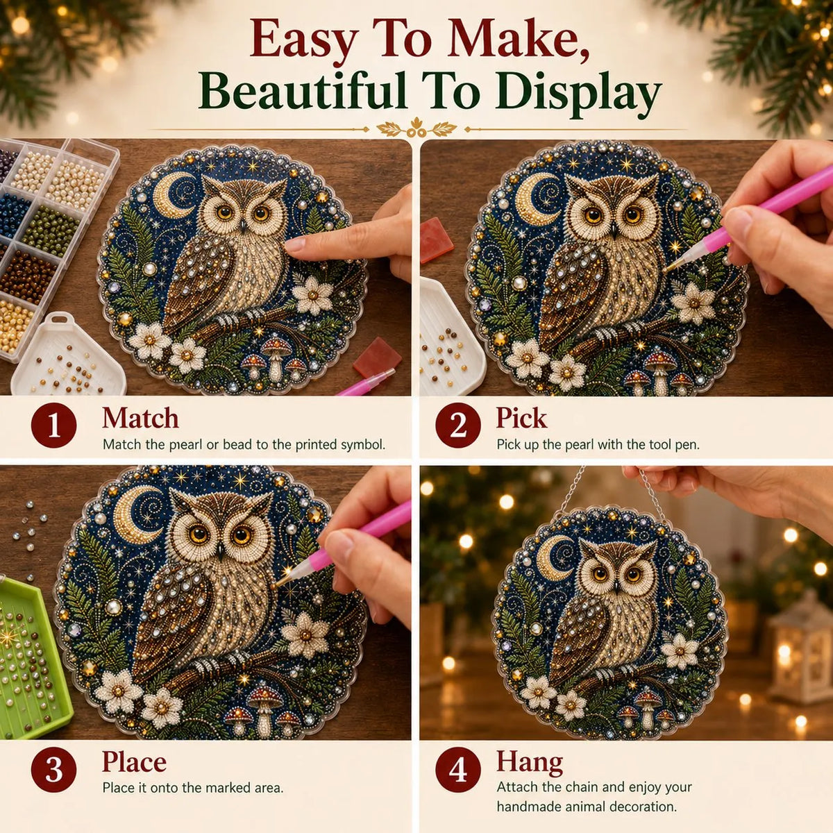 🔥 LAST DAY 49% OFF – ✨ Premium Animal Pearl Art DIY Hanging Ornament Kit | Luxury Flocked Canvas with Scratch-Resistant Non-Fading Pearl Beads DIY Handmade Animal Hanging Decor 🐾💎