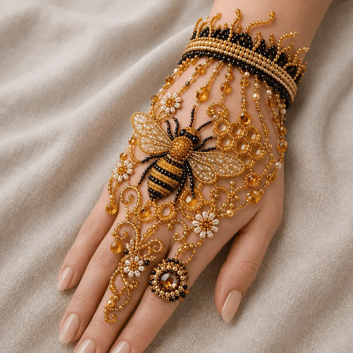 ✨Enchanted Forest DIY Beaded Hand Bracelet Kit,