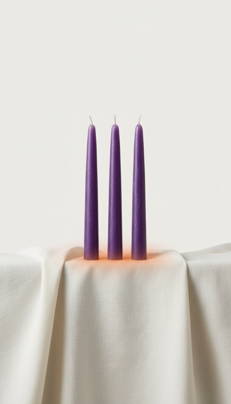Enchanted Violet Taper Candle Set