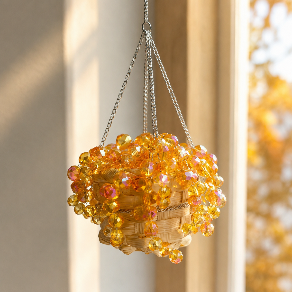 Mini Beaded Plant Car Charm