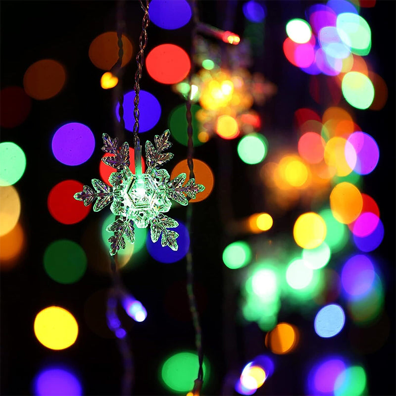 📢📢50 % OFF !!⏰⏰LED Snowflake Curtain String Lights