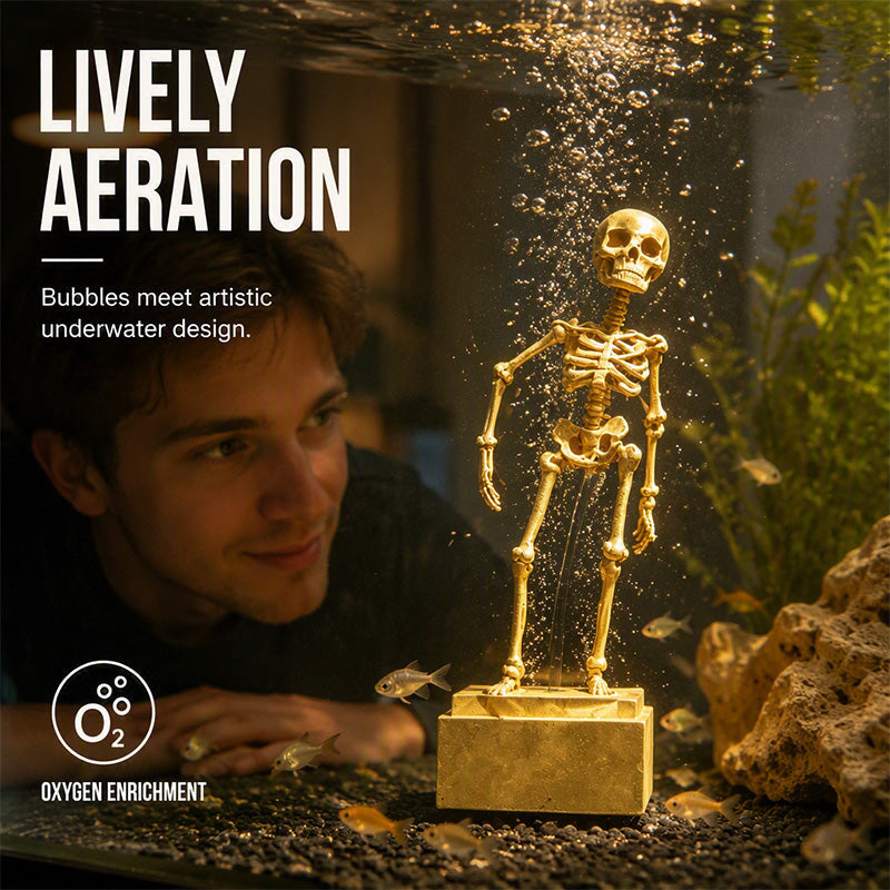 💀 50 % Rabatt! Tanzender Totenkopf für Aquarium – Bewegliche Unterwasser-Dekoration für Fischbecken
