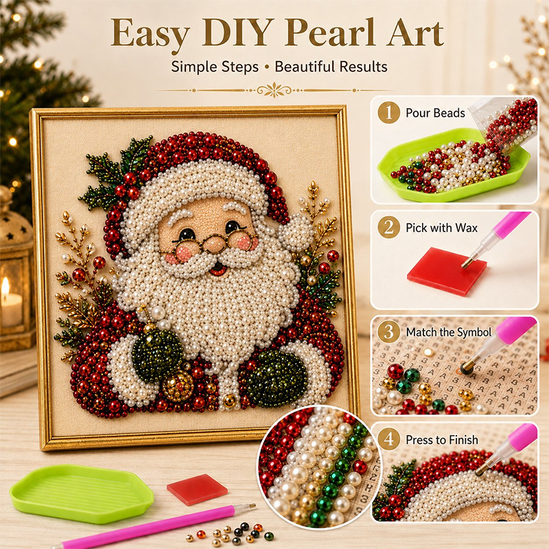 🎅  ✨ Christmas Pearl & Rhinestone Painting Kit – Create DIY Gifts & Festive Decor Early 🎄
